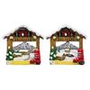 Magnet Winter Almhütte mit rotem Skischuh, 2 assortiert