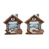 Magnet Winter Berghütte mit Schlitten, 2 assortiert