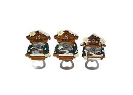 Magnet Winter Chalet mit Flaschenöffner, 3 assortiert