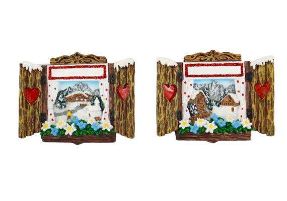 Magnet Winter Fenster, 2 assortiert