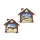 Magnet Winter Haus mit Edelweiss und Landschaft, 2 assortiert