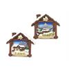 Magnet Winter Haus mit Edelweiss und Landschaft, 2 assortiert