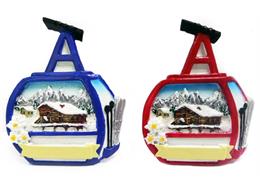 Magnet Winter Kabine rot und blau, 2 assortiert