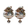 Magnet Winter Kuckucksuhr mit Pendel und Steinbock, 2 assortiert