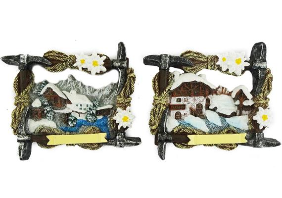 Magnet Winter Landschaft mit Eispickel, 2 assortiert