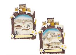 Magnet Winter mit Eulen, 2 assortiert