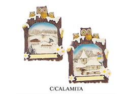 Magnet Winter mit Eulen, 2 assortiert