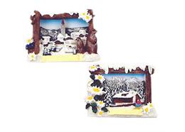 Magnet Winter mit Holzrahmen und Edelweiss, 2 assortiert