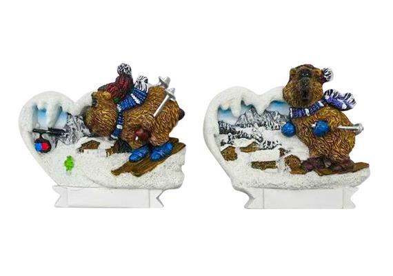 Magnet Winter Murmeltier mit Ski, 2 assortiert