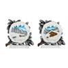 Magnet Winter Tannenzweig silber mit Schnee Bild, 2 assortiert