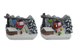 Magnet Winterlandschaft Gondel und Skifahrer, 2 assortiert