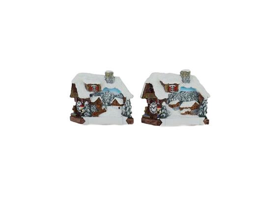 Magnet Winterlandschaft mit Almhütten, 2 assortiert