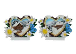 Magnet Winterlandschaft mit Edelweissherz, 2 assortiert