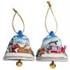 Magnet Winterlandschaft mit Glocke und Skifahrer, 2 assortiert