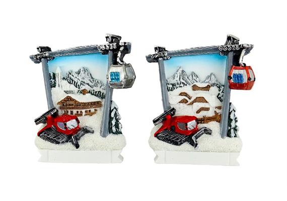 Magnet Winterlandschaft mit Pistenraupe, 2 assortiert