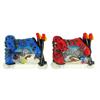Magnet Winterlandschaft mit Skischuhe blau/rot, 2 assortiert