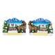 Magnet Winterlandschaft mit Steinbock und Tanne, 2 assortiert