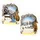 Magnet Winterlandschaft mit Steinrahmen und Steinbock, 2 assortiert