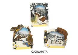 Magnet Winterlandschaft mit Wintertieren, 3 assortiert