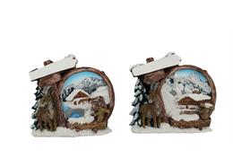 Magnet Winterlandschaft, Steinbock, 7x5.5cm, 2 assortiert