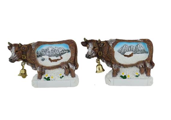 Magnet Winterrlandschaft braune Kuh, 2 assortiert