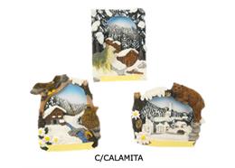 Magnet Wintertiere mit Landschaft, 3 assortiert