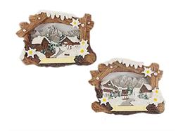 Magnet Winterwege mit Holz Rahmen, 2 assortiert
