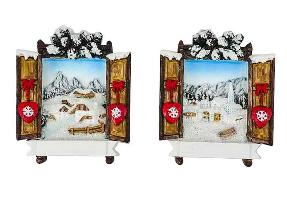 Magnete Winterlandschaft mit Fenster, 2 assortiert