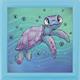 Meeresschildkröte, Bild 16x16cm rahmbar Crystal Art