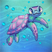 Meeresschildkröte, Bild 16x16cm rahmbar Crystal Art | Bild 2
