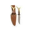 Messer mit Hülle, Hirsch geprägt, Horn Imitation Griff 14 cm