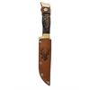 Messer mit Hülle, Hirsch geprägt, Horn Imitation Griff 22 cm