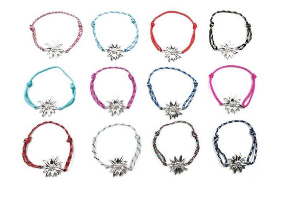 Metall-Armband glänzend, Edelweiss, 12 ass.