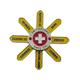 Metall Magnet drehend mit Wegweiser gelb, 7cm