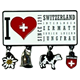 Metall Magnet I love Switzerland, Sinc 1291 mit Charms, schwarz