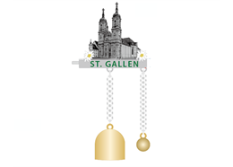 Metall Magnet Kloster St. Gallen und Glocke