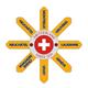 Metall Magnet rotierend mit Wegweiser Westschweiz, 7cm