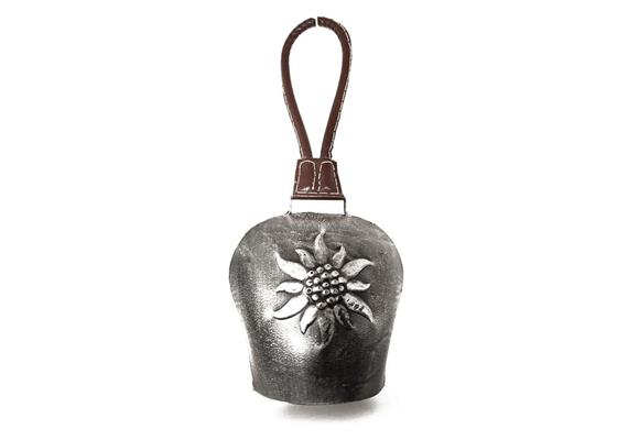 Metallglocke Klein mit Edelweiss 11,5 x 11,0 cm