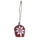 Metallglocke rot mit Edelweiss, 3.5 x 3.5 cm