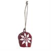 Metallglocke rot mit Edelweiss, 3.5 x 3.5 cm