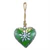 Metallherz grün mit Edelweiss zum aufhängen, 8 x 8 x 2cm