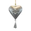 Metallherz silber mit Glocke, 24 x 15 x 3cm