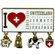 Metallic Magnet I love Switzerland, Sinc 1291 mit Charms, gold