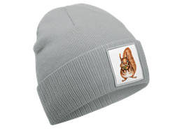 Mütze Eichhörnchen graublau