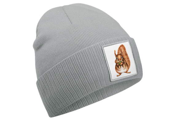 Mütze Eichhörnchen graublau