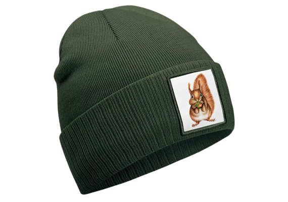 Mütze Eichhörnchen olive grün