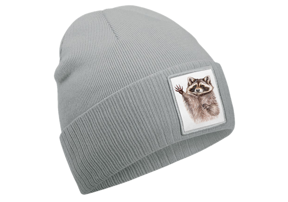 Mütze Waschbär graublau