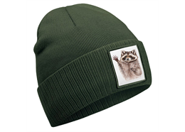 Mütze Waschbär olive grün