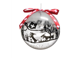 Ornament Dekokugel mit Scherenschnitt transparent