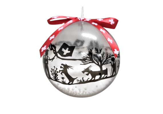Ornament Dekokugel mit Scherenschnitt transparent
